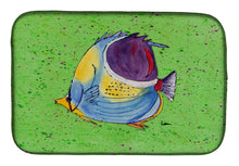 Load image into Gallery viewer, Tropical Fish on Green Dish Drying Mat – Absorbent, Artistic Kitchen Essentials 8574DDM