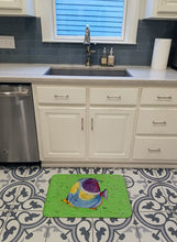 Load image into Gallery viewer, Tropical Fish on Green Machine Washable Memory Foam Mat 8574RUG