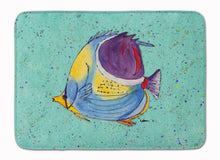 Load image into Gallery viewer, Tropical Fish on Teal Machine Washable Memory Foam Mat 8576RUG