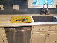Load image into Gallery viewer, Tropical Fish on Mustard Dish Drying Mat – Absorbent, Artistic Kitchen Essentials 8577DDM