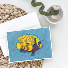 Load image into Gallery viewer, Tropical Fish on Blue Greeting Cards -  Blank Note Cards – 8-Pack of Artist-Designed Cards with Envelopes