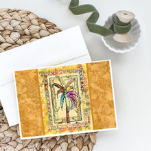 Load image into Gallery viewer, Palm Tree Colorful Greeting Cards -  Blank Note Cards – 8-Pack of Artist-Designed Cards with Envelopes