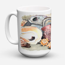 Load image into Gallery viewer, Sea Shells Dishwasher Safe Microwavable Ceramic Coffee Mug 15 ounce 8619CM15