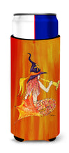 Load image into Gallery viewer, Mermaid in Witches Hat Halloween Slim Can Hugger – Fun &amp; Functional Drink Coolers 8629MUK