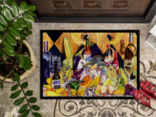 Load image into Gallery viewer, Crystal Hot Sauce with Fleur De lis and Wine Doormat - 24x36 Decorative Floor Mat – Indoor/Outdoor Rug