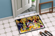 Load image into Gallery viewer, Crystal Hot Sauce with Fleur De lis and Wine Doormat - 24x36 Decorative Floor Mat – Indoor/Outdoor Rug