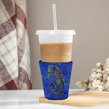 Load image into Gallery viewer, Seahorse Purple and Blue Cup Hugger - Reusable Party Cup Sleeve with Personality