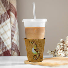 Load image into Gallery viewer, Seahorse Male on gold Cup Hugger - Reusable Party Cup Sleeve with Personality