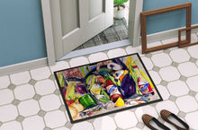 Load image into Gallery viewer, Crystal Hot Sauce with Camellia Beans and Black Skillet Doormat - 24x36 Decorative Floor Mat – Indoor/Outdoor Rug
