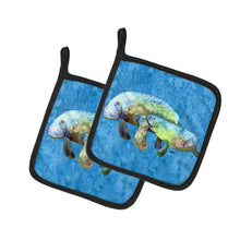 Load image into Gallery viewer, Manatee Pot Holders - Set of 2 Decorative Kitchen Helpers | Made in the USA 8660PTHD