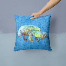 Load image into Gallery viewer, Manatee Throw Pillow - Momma and Baby - Indoor &amp; Outdoor Coastal Home Accent