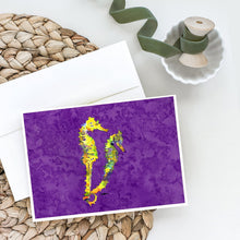 Load image into Gallery viewer, Seahorse Couple Greeting Cards -  Blank Note Cards – 8-Pack of Artist-Designed Cards with Envelopes