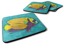 Load image into Gallery viewer, Fish  Tropical on Teal Coasters - Set of 4 Lightweight Foam, Absorbent Drink Coasters