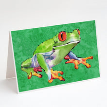 Load image into Gallery viewer, Green Tree Frog Greeting Cards -  Blank Note Cards – 8-Pack of Artist-Designed Cards with Envelopes