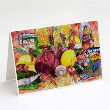 Load image into Gallery viewer, Crawfish with Spices and Corn Greeting Cards -  Blank Note Cards – 8-Pack of Artist-Designed Cards with Envelopes