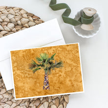 Load image into Gallery viewer, Palm Tree on Gold Greeting Cards -  Blank Note Cards – 8-Pack of Artist-Designed Cards with Envelopes