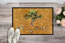 Load image into Gallery viewer, Welcome Palm Tree on Gold Doormat - 24x36 Decorative Floor Mat – Indoor/Outdoor Rug