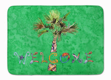 Load image into Gallery viewer, Welcome Palm Tree on Green Machine Washable Memory Foam Mat 8710RUG