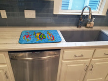Load image into Gallery viewer, Troical Fish and Seaweed on Blue Dish Drying Mat – Absorbent, Artistic Kitchen Essentials 8713DDM