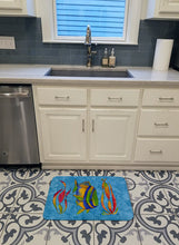 Load image into Gallery viewer, Troical Fish and Seaweed on Blue Machine Washable Memory Foam Mat 8713RUG