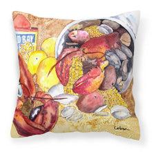 Load image into Gallery viewer, Lobster with Old Bay Throw Pillow - 14x14 Decorative Pillow – Art for Your Home &amp; Patio 8719PW1414