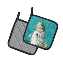 Load image into Gallery viewer, Striped Bass Fish Pot Holders - Set of 2 Decorative Kitchen Helpers | Made in the USA 8720PTHD