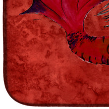 Load image into Gallery viewer, Black Haired Mermaid on Red Dish Drying Mat – Absorbent, Artistic Kitchen Essentials 8726DDM
