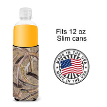 Load image into Gallery viewer, Deer Horns  on Faux Burlap Slim Can Hugger – Fun &amp; Functional Drink Coolers 8732MUK