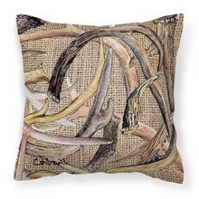 Load image into Gallery viewer, Deer Horns Throw Pillow - 14x14 Decorative Pillow – Art for Your Home &amp; Patio 8732PW1414