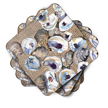 Load image into Gallery viewer, Oyster  Coasters - Set of 4 Lightweight Foam, Absorbent Drink Coasters