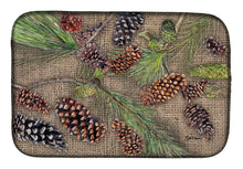 Load image into Gallery viewer, Pine Cones Dish Drying Mat – Absorbent, Artistic Kitchen Essentials 8735DDM