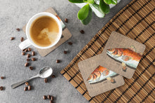 Load image into Gallery viewer, Fish Red Fish Coasters - Set of 4 Lightweight Foam, Absorbent Drink Coasters