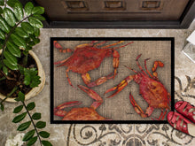Load image into Gallery viewer, Cooked Crabs on Faux Burlap Doormat - 24x36 Decorative Floor Mat – Indoor/Outdoor Rug