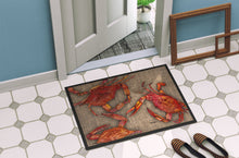 Load image into Gallery viewer, Cooked Crabs on Faux Burlap Doormat - 24x36 Decorative Floor Mat – Indoor/Outdoor Rug