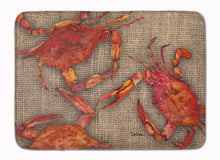 Load image into Gallery viewer, Cooked Crabs on Faux Burlap Machine Washable Memory Foam Mat 8742RUG