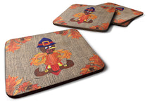 Load image into Gallery viewer, Thanksgiving Turkey Pilgrim Fleur de lis Coasters - Set of 4 Lightweight Foam, Absorbent Drink Coasters