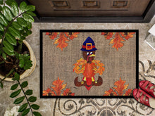 Load image into Gallery viewer, Thanksgiving Turkey Pilgrim Fleur de lis  Doormat - 24x36 Decorative Floor Mat – Indoor/Outdoor Rug