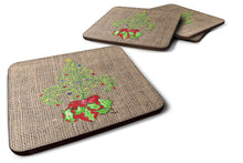 Load image into Gallery viewer, Tree Fleur de lis Christmas Coasters - Set of 4 Lightweight Foam, Absorbent Drink Coasters