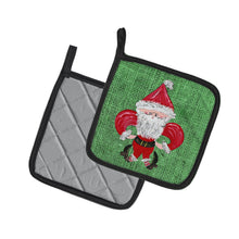 Load image into Gallery viewer, Christmas Santa Fleur de lis Pot Holders - Set of 2 Decorative Kitchen Helpers | Made in the USA 8746PTHD
