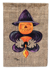 Load image into Gallery viewer, Halloween Pumpkin Bat Fleur de lis Garden Flag – Decorative Outdoor Yard Flag