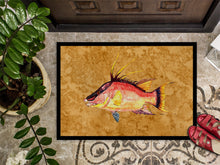 Load image into Gallery viewer, Hog Snapper on Gold Doormat - 24x36 Decorative Floor Mat – Indoor/Outdoor Rug