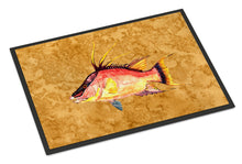 Load image into Gallery viewer, Hog Snapper on Gold Doormat - 24x36 Decorative Floor Mat – Indoor/Outdoor Rug