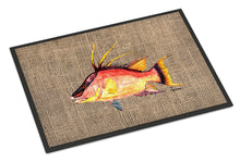 Load image into Gallery viewer, Hog Snapper on Faux Burlap Doormat - 24x36 Decorative Floor Mat – Indoor/Outdoor Rug