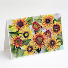 Load image into Gallery viewer, Sunflowers Greeting Cards -  Blank Note Cards – 8-Pack of Artist-Designed Cards with Envelopes