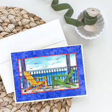 Load image into Gallery viewer, Adirondack Chairs Blue Greeting Cards -  Blank Note Cards – 8-Pack of Artist-Designed Cards with Envelopes