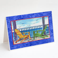 Load image into Gallery viewer, Adirondack Chairs Blue Greeting Cards -  Blank Note Cards – 8-Pack of Artist-Designed Cards with Envelopes