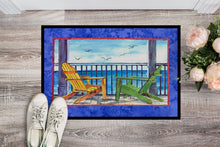 Load image into Gallery viewer, Adirondack Chairs Blue Doormat - 24x36 Decorative Floor Mat – Indoor/Outdoor Rug