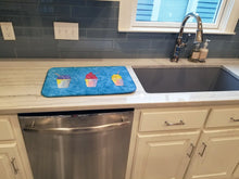 Load image into Gallery viewer, Snowballs and Snowcones Dish Drying Mat – Absorbent, Artistic Kitchen Essentials 8780DDM