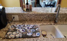 Load image into Gallery viewer, Oysters Dish Drying Mat – Absorbent, Artistic Kitchen Essentials 8789DDM