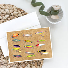 Load image into Gallery viewer, Fishing Lures Greeting Cards -  Blank Note Cards – 8-Pack of Artist-Designed Cards with Envelopes